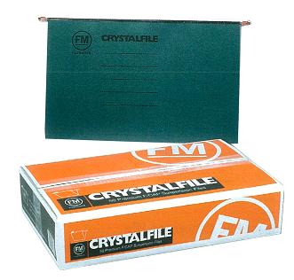 A4 CRYSTALFILE BOX 50 GREEN SUSPENSION FILES